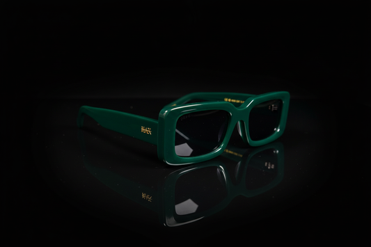 SEAR sunglasses 3/4 angle view on black reflective background